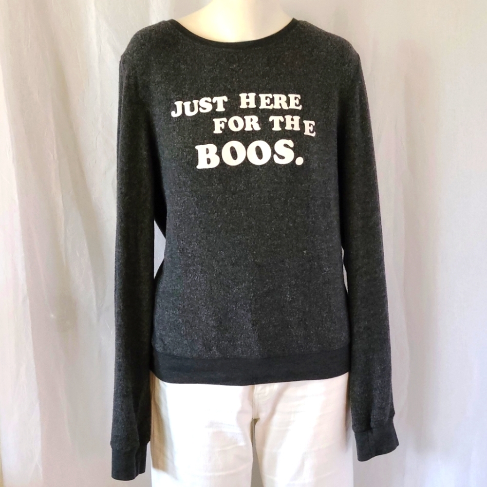 Wildfox Gray Just Here For The Boos Sweatshirt Size Medium